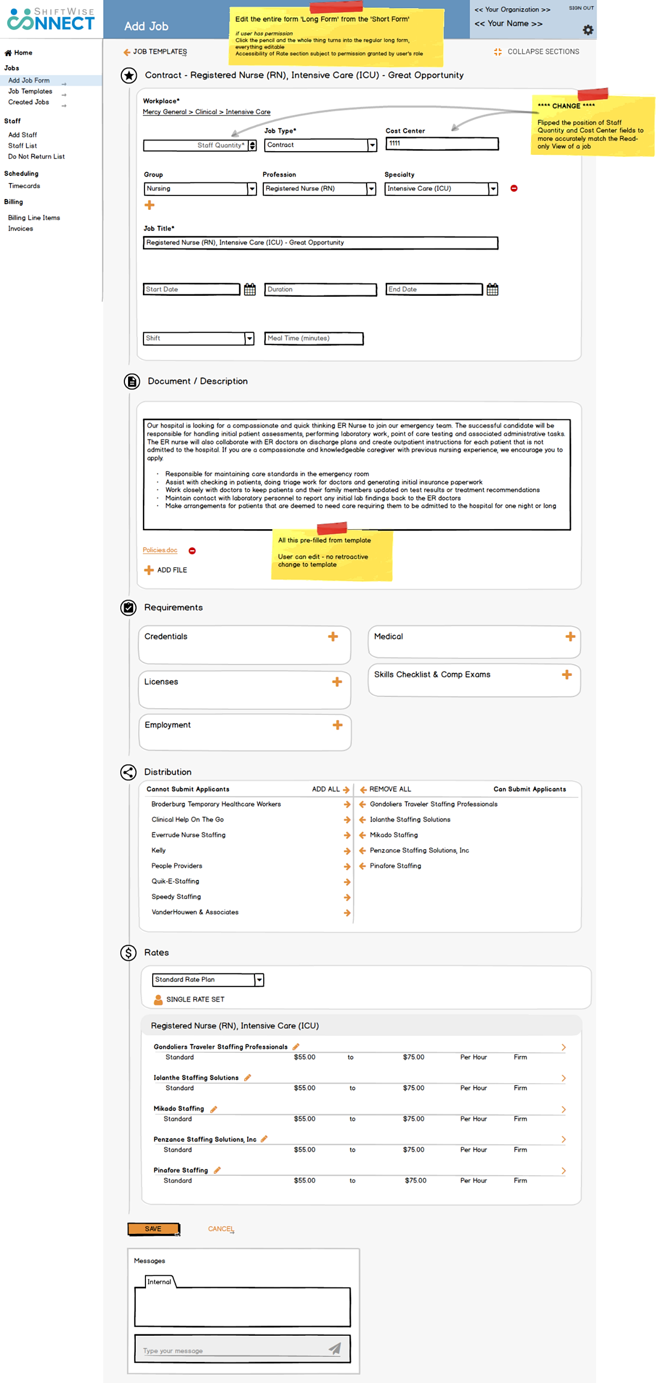 wireframe showing entire editable form